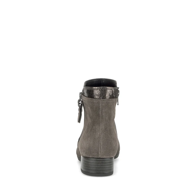 Bottines marron en cuirs combinés
