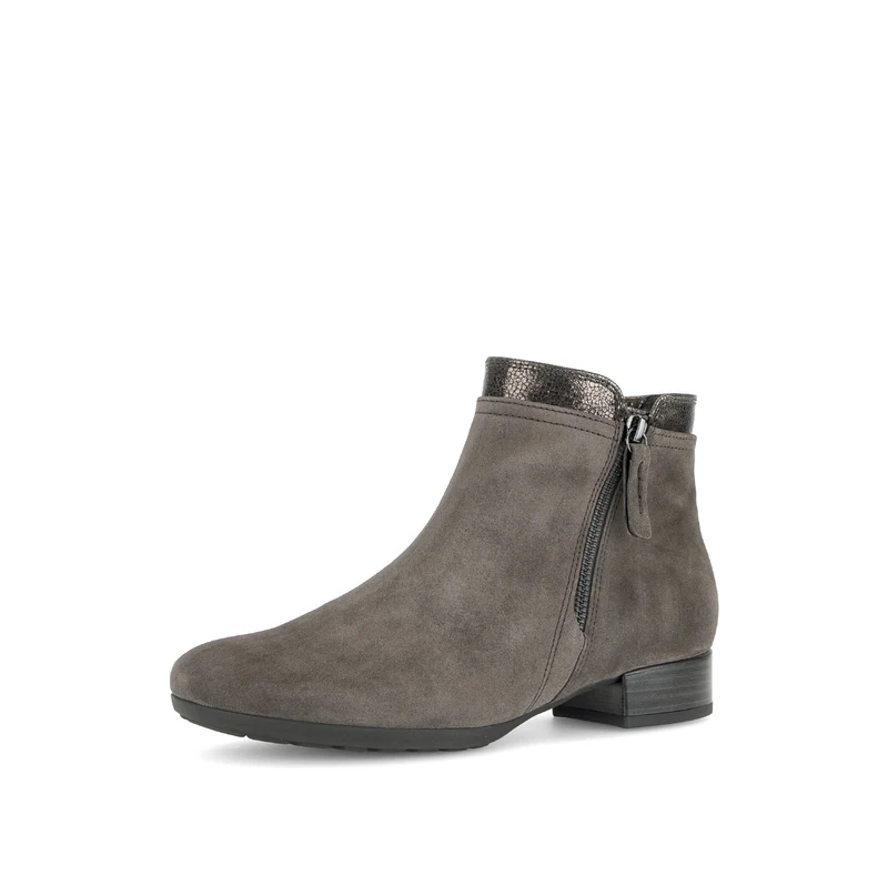 Bottines marron en cuirs combinés