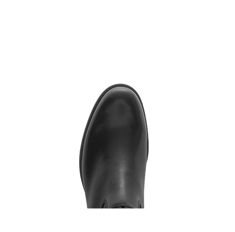 Bottes noires en cuir lisse