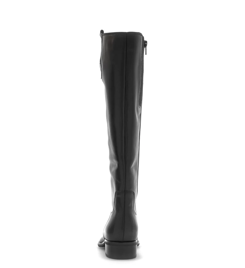 Bottes noires en cuir lisse