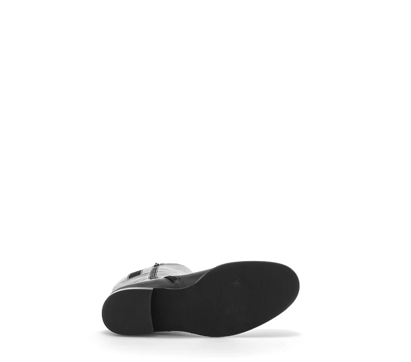 Bottes noires en cuir lisse