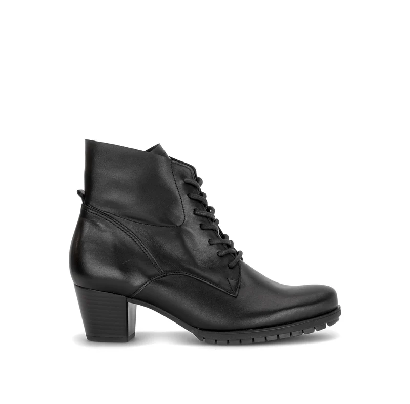 Bottines noires en cuir lisse