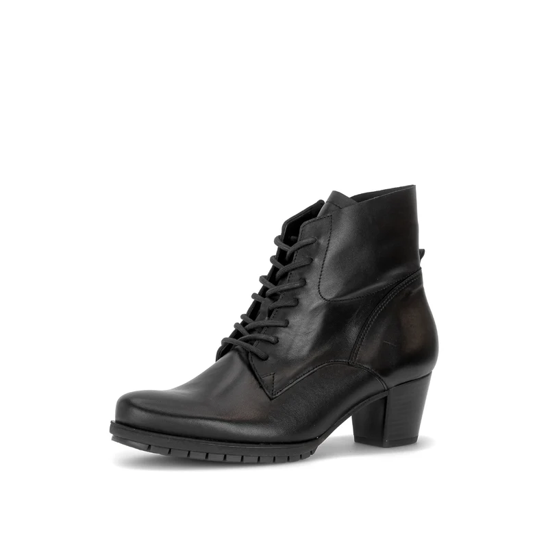 Bottines noires en cuir lisse