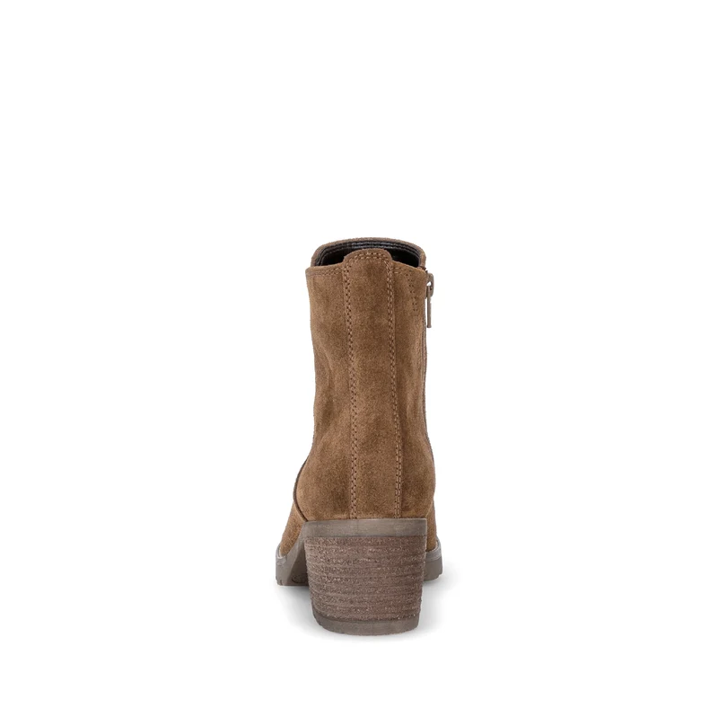 Bottines cognac en cuir velours