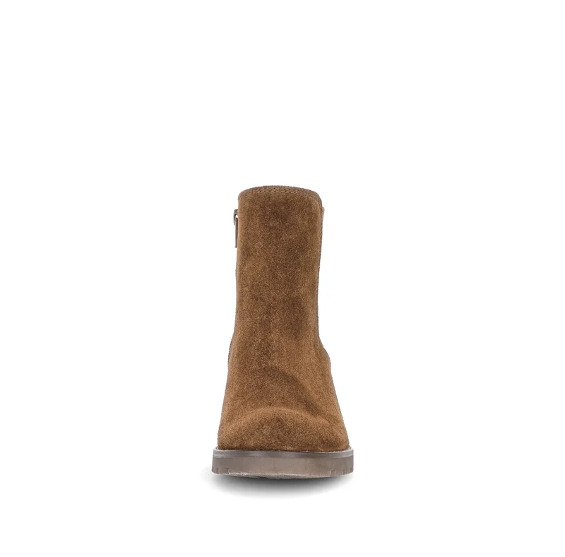Bottines cognac en cuir velours