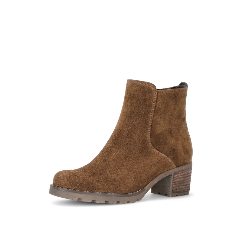 Bottines cognac en cuir velours