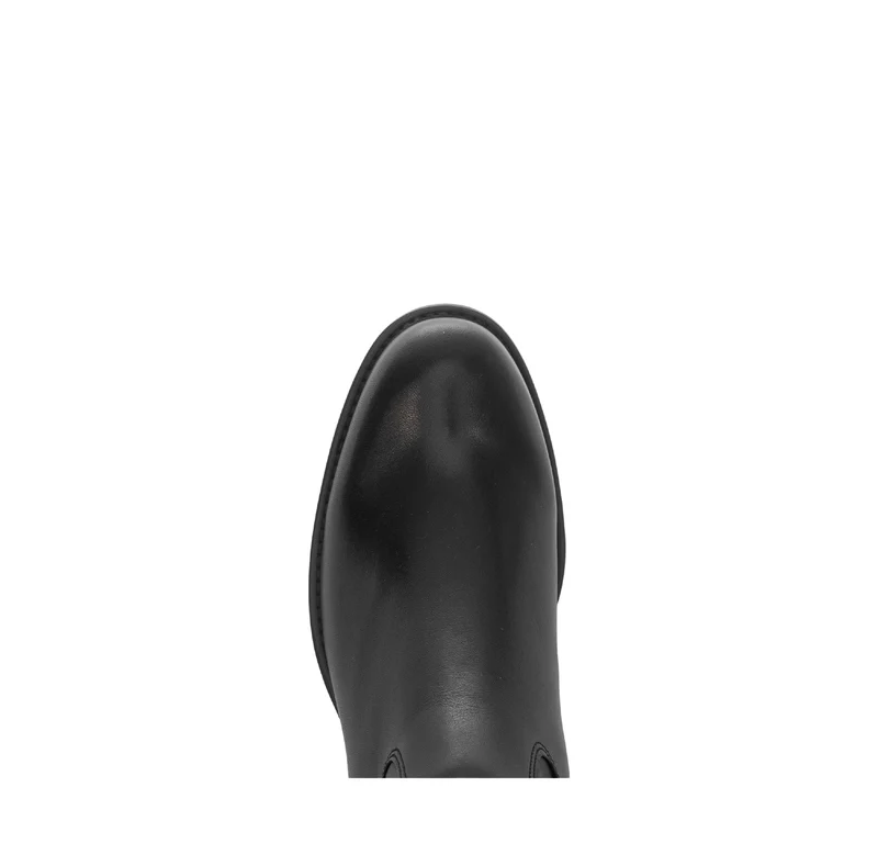 Bottes noires en cuir lisse