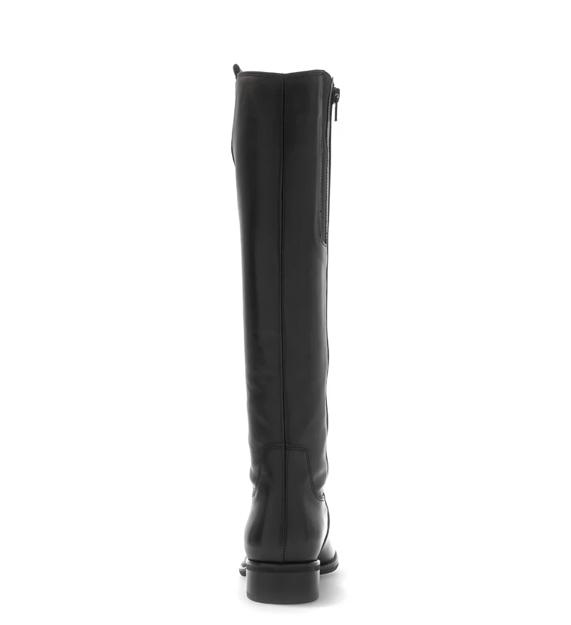 Bottes noires en cuir lisse