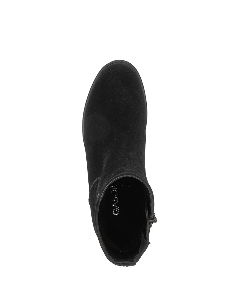 Bottines noires en cuir velours