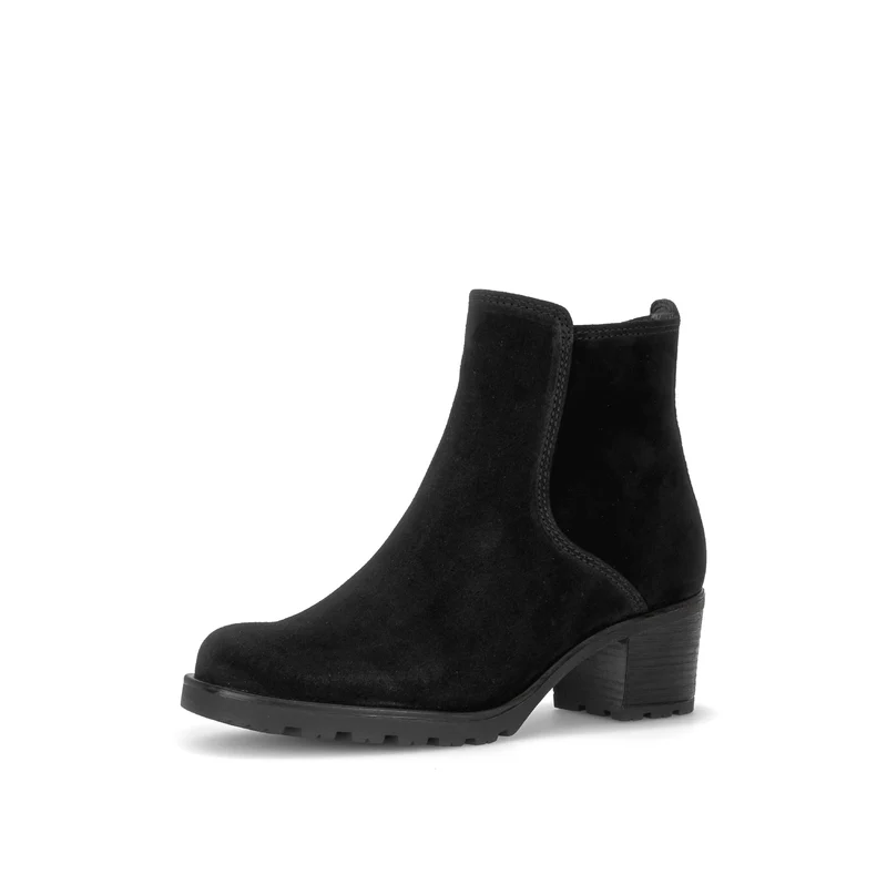 Bottines noires en cuir velours