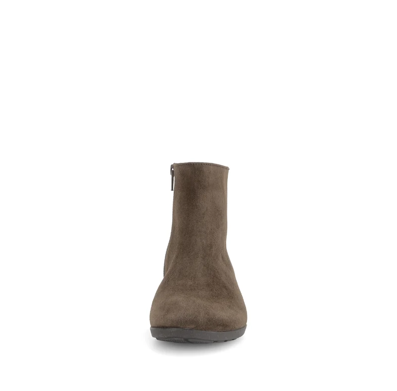 Bottines marron en cuir velours