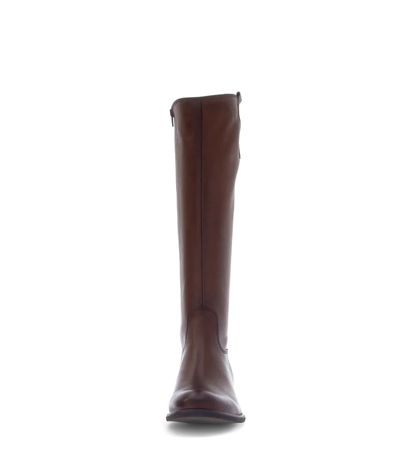 Bottes cognac en cuir lisse
