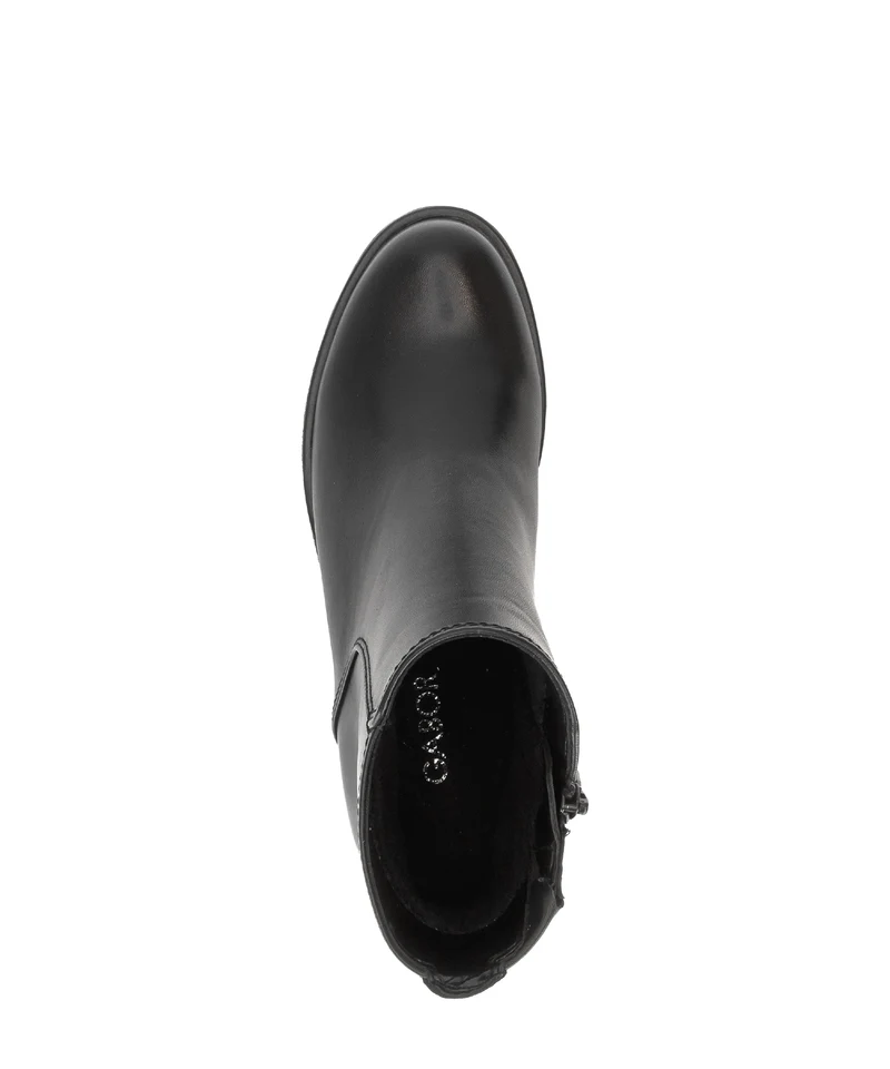 Bottines noires en cuir lisse