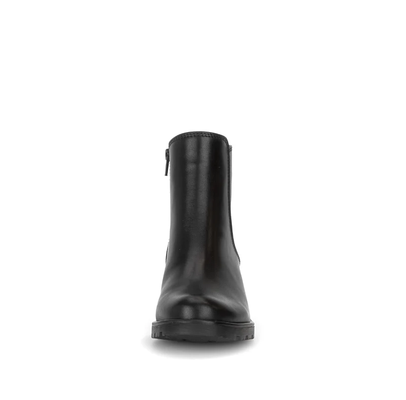Bottines noires en cuir lisse