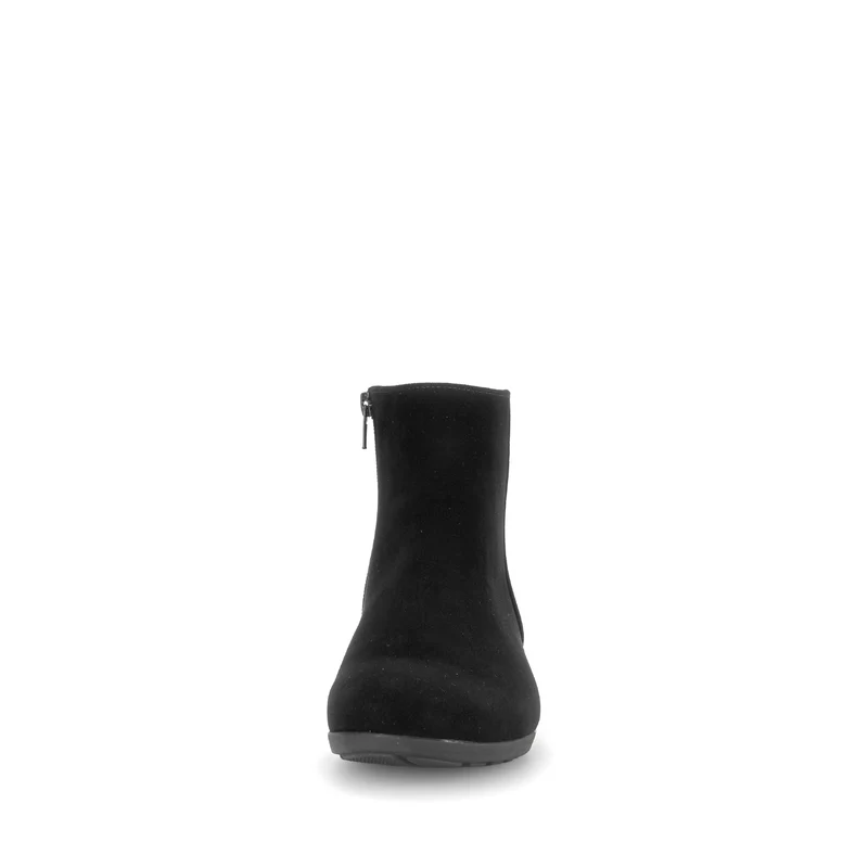 Bottines noires en cuir velours