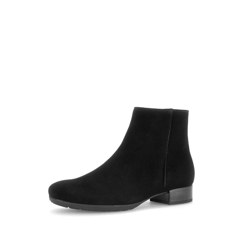 Bottines noires en cuir velours