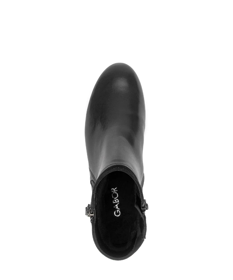 Bottines noires en cuirs combinés