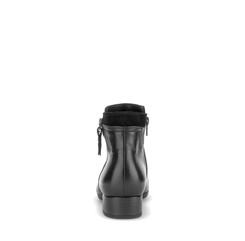 Bottines noires en cuirs combinés