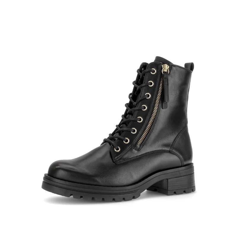 Bottines noires en cuir lisse