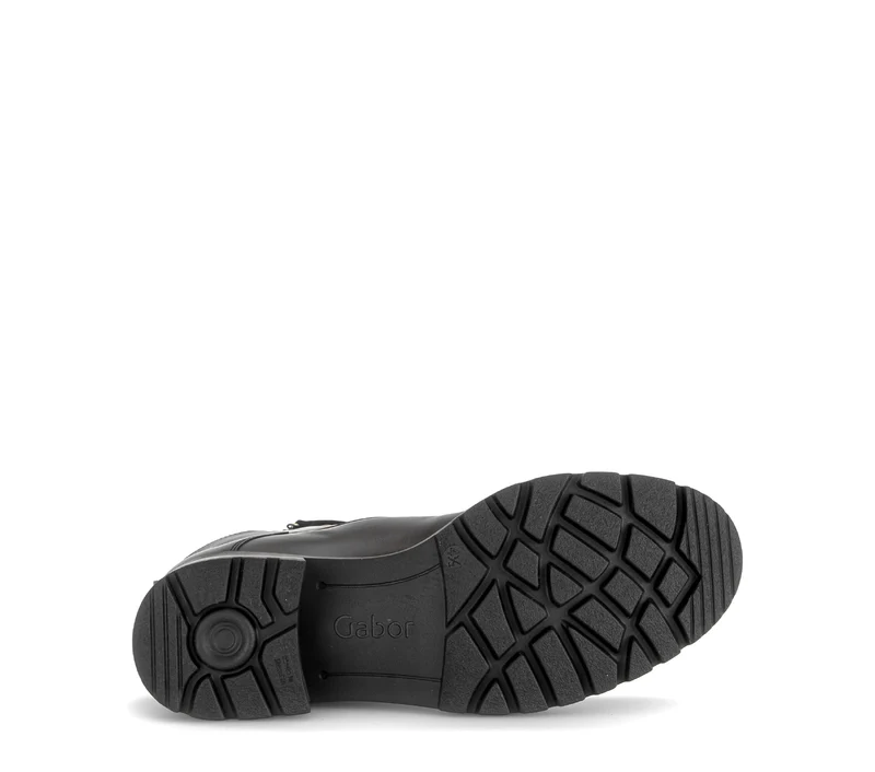 Bottines noires en cuir lisse