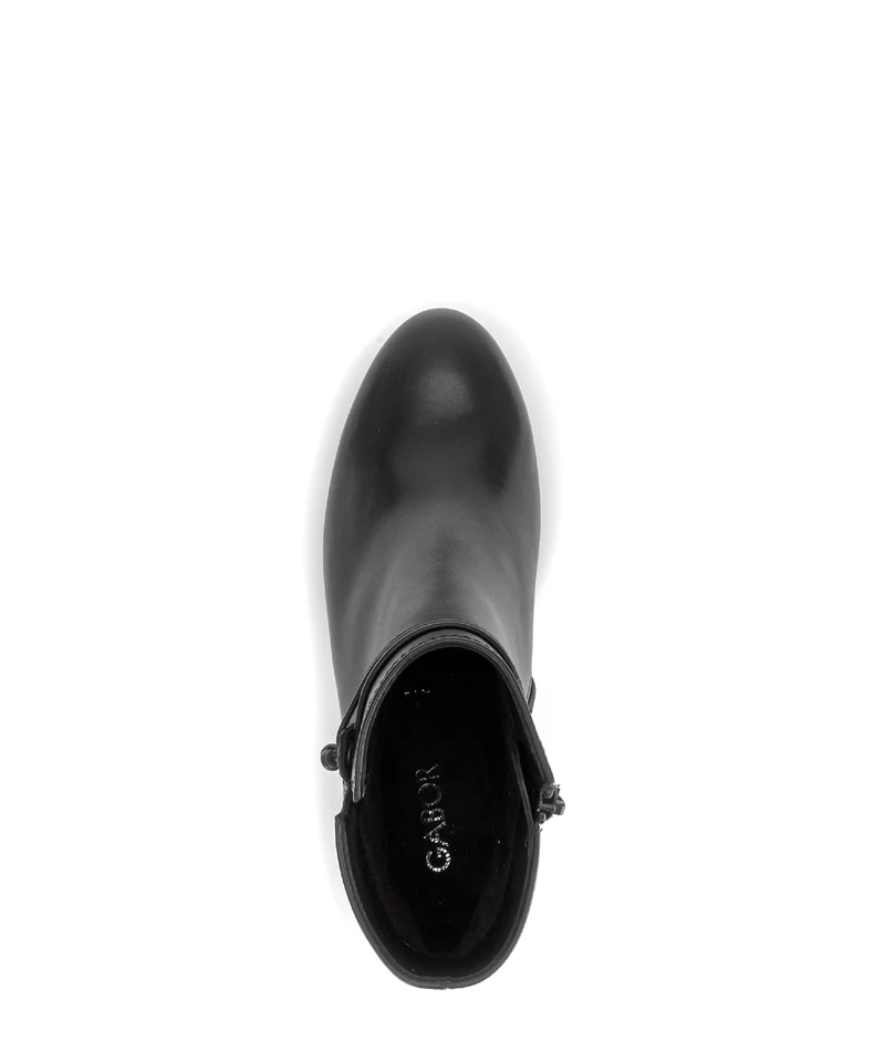 Bottines noires en cuir lisse