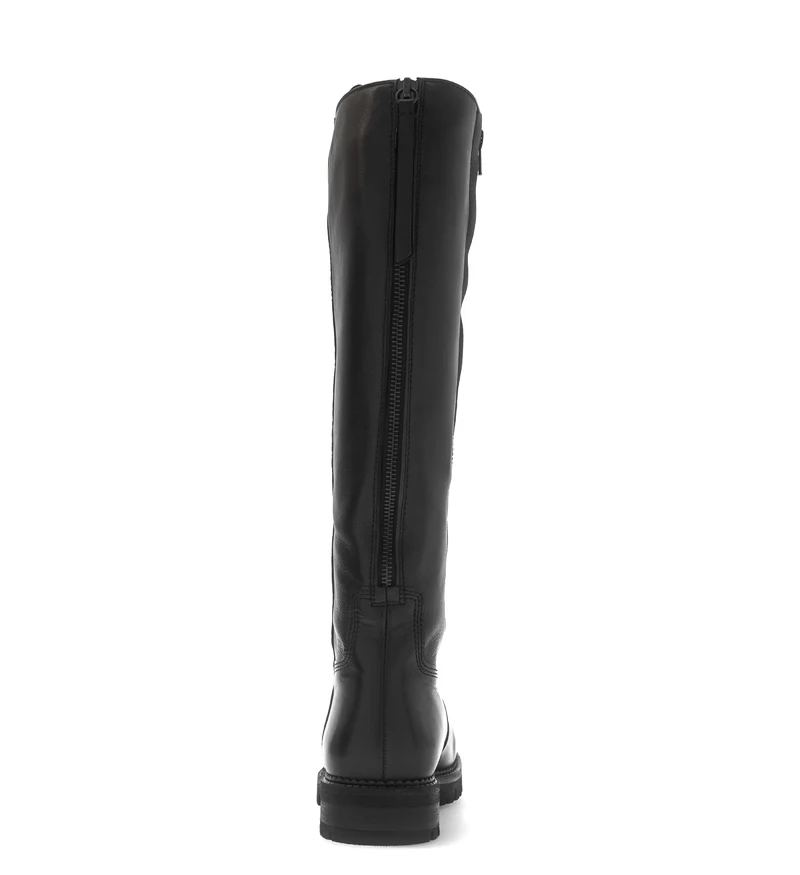 Bottes noires en cuir lisse