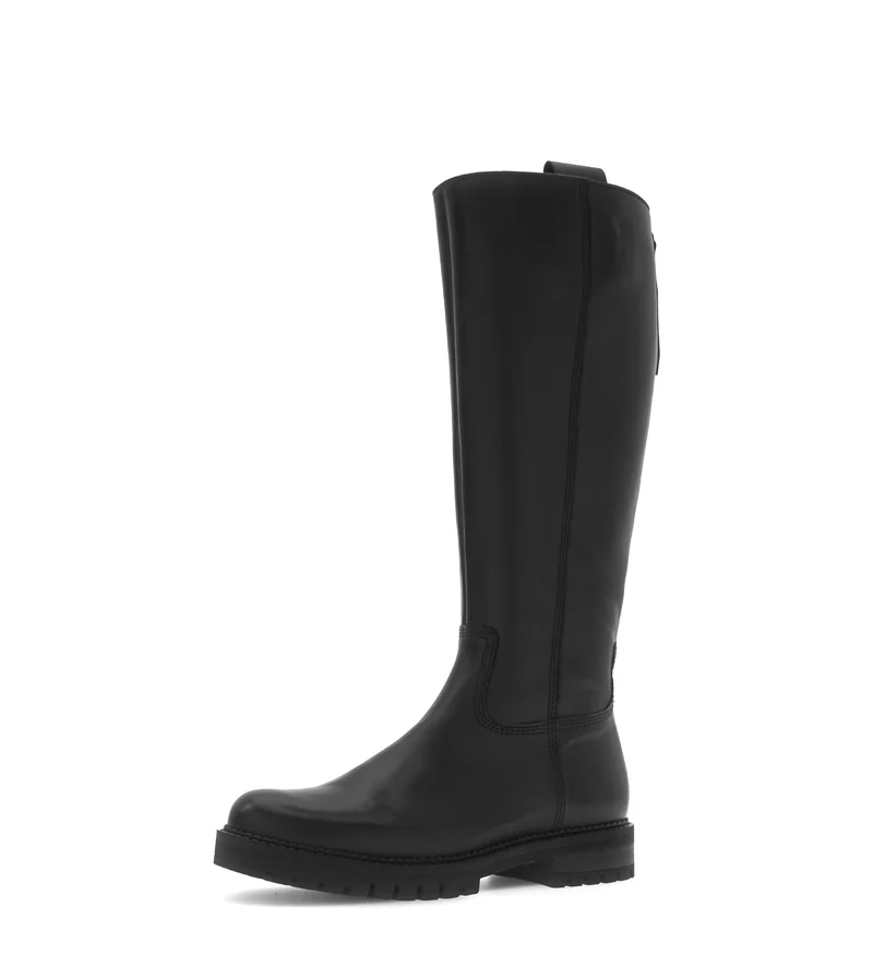 Bottes noires en cuir lisse