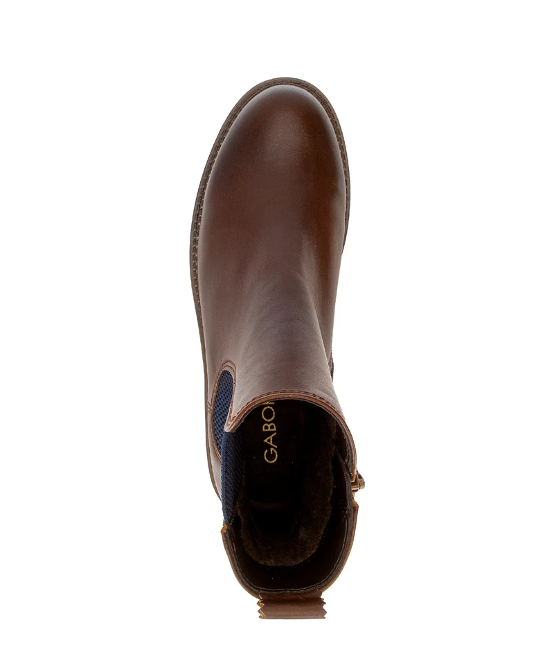 Bottines Chelsea cognac en cuir lisse