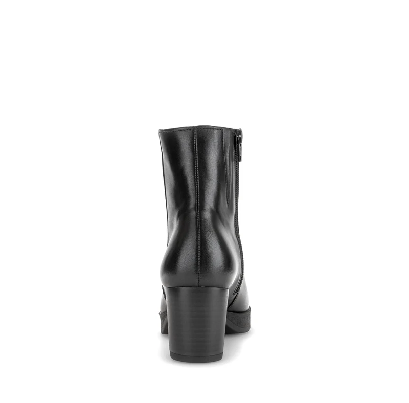 Bottines noires en cuir lisse