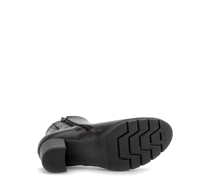 Bottines noires en cuir lisse