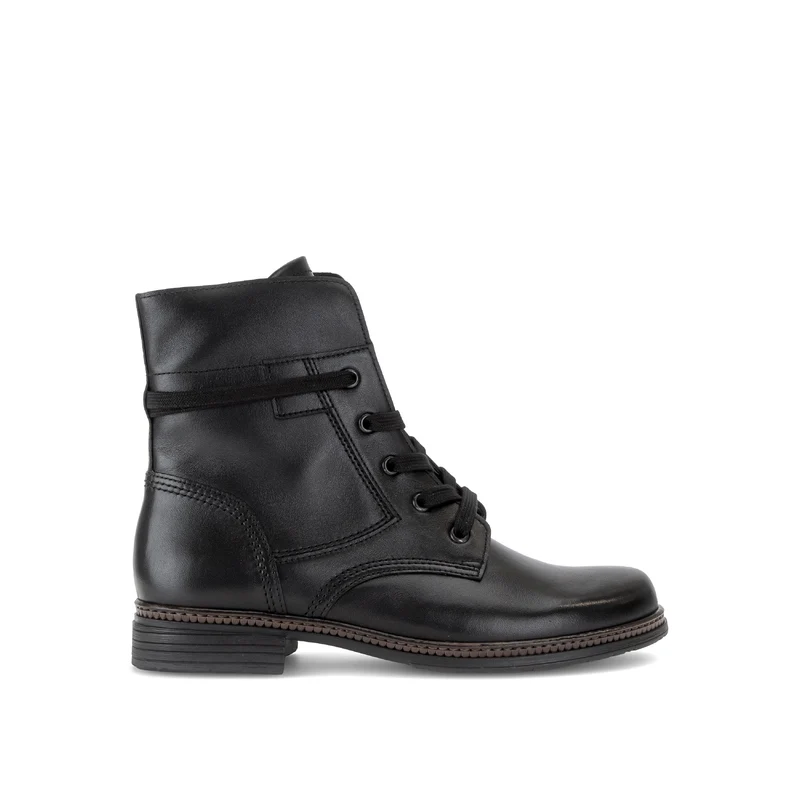 Bottines noires en cuir lisse