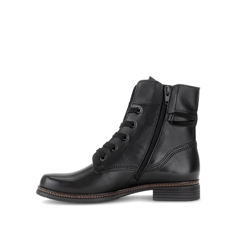 Bottines noires en cuir lisse