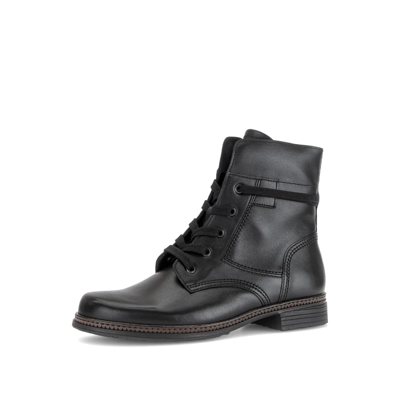 Bottines noires en cuir lisse