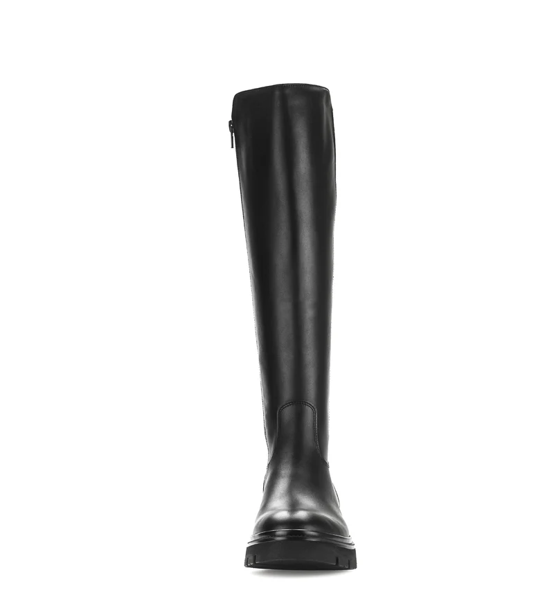 Bottes noires en cuirs lisse