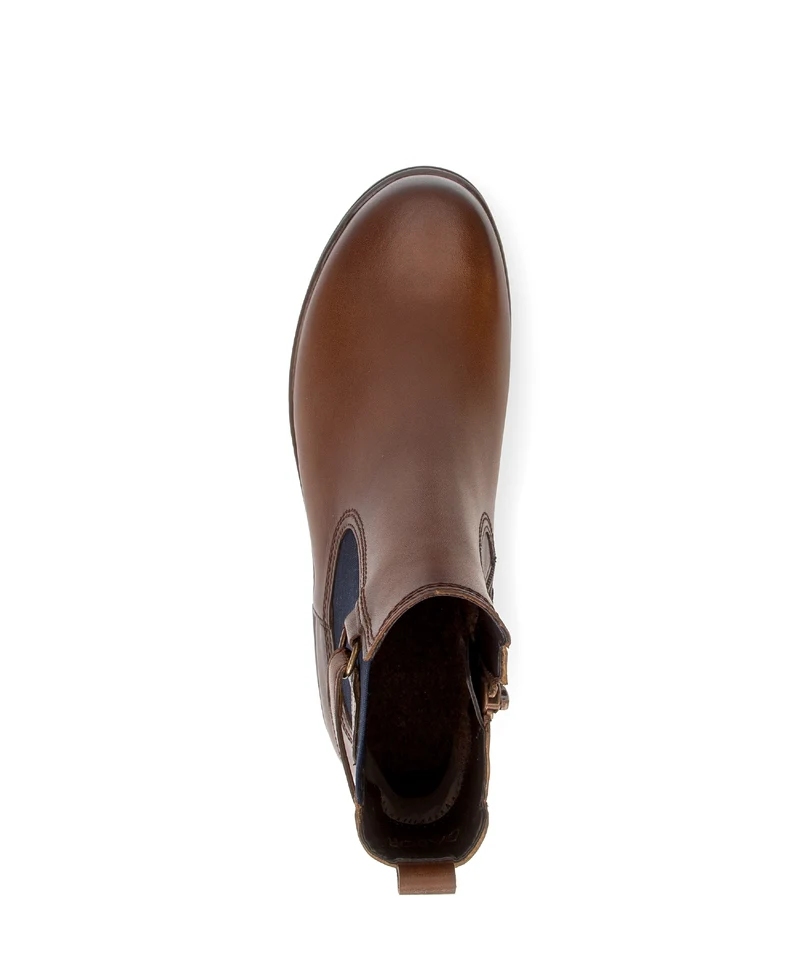 Bottines cognac en cuir lisse