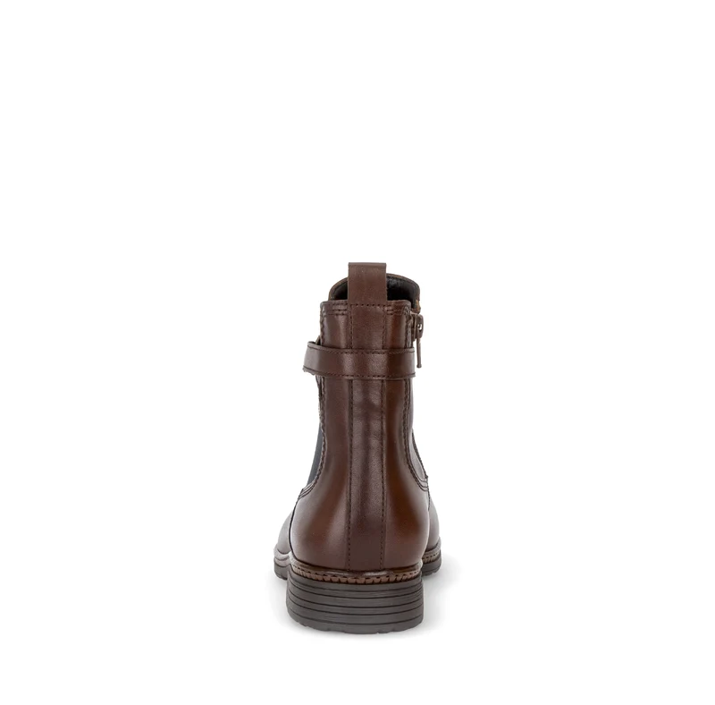 Bottines cognac en cuir lisse