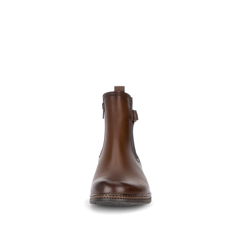 Bottines cognac en cuir lisse