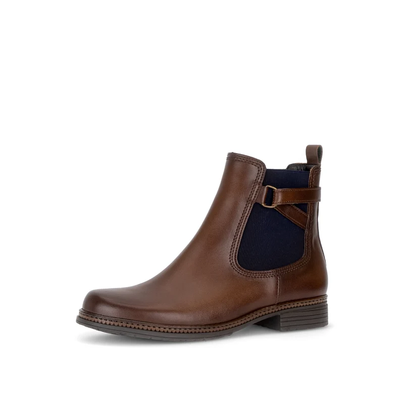 Bottines cognac en cuir lisse