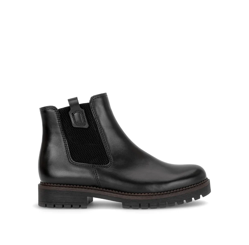 Bottines noires en cuir lisse