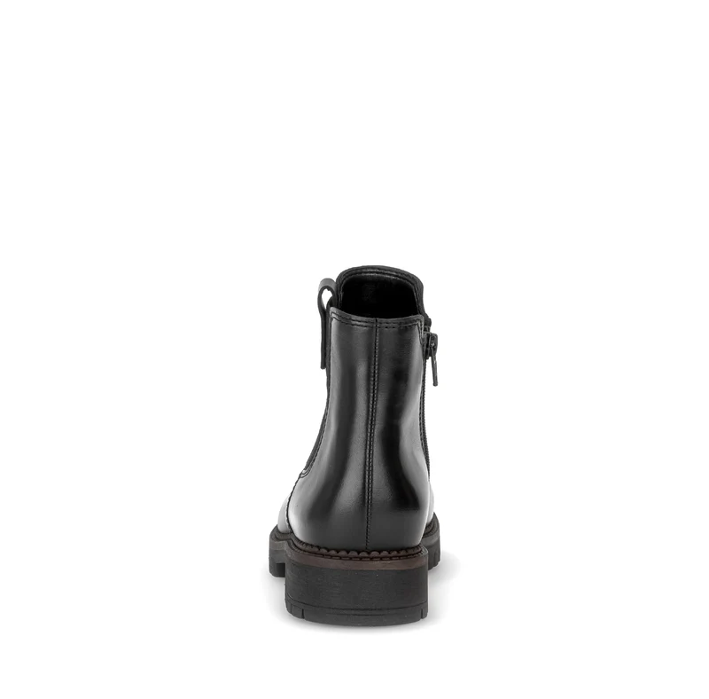 Bottines noires en cuir lisse