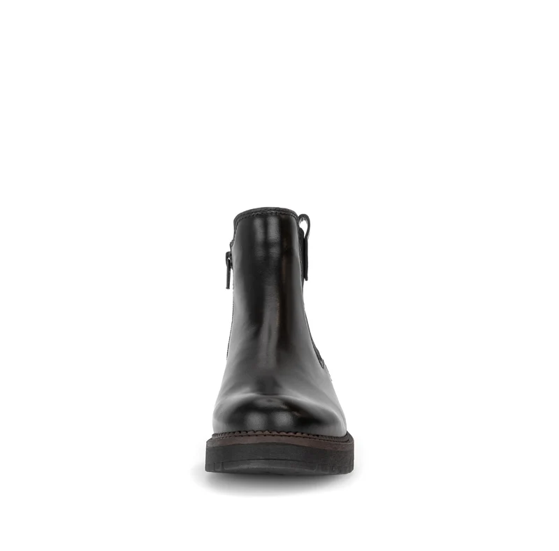 Bottines noires en cuir lisse