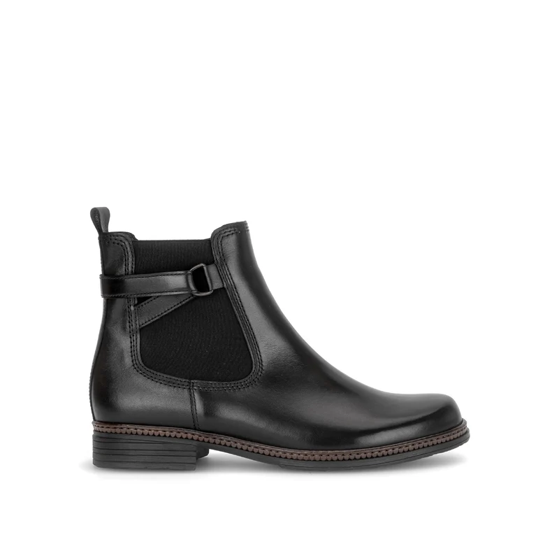 Bottines noires en cuir lisse