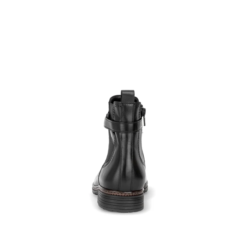 Bottines noires en cuir lisse