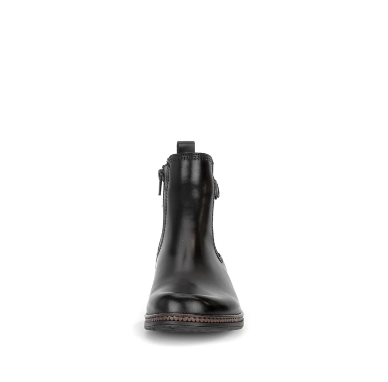 Bottines noires en cuir lisse