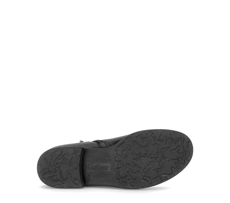 Bottines noires en cuir lisse