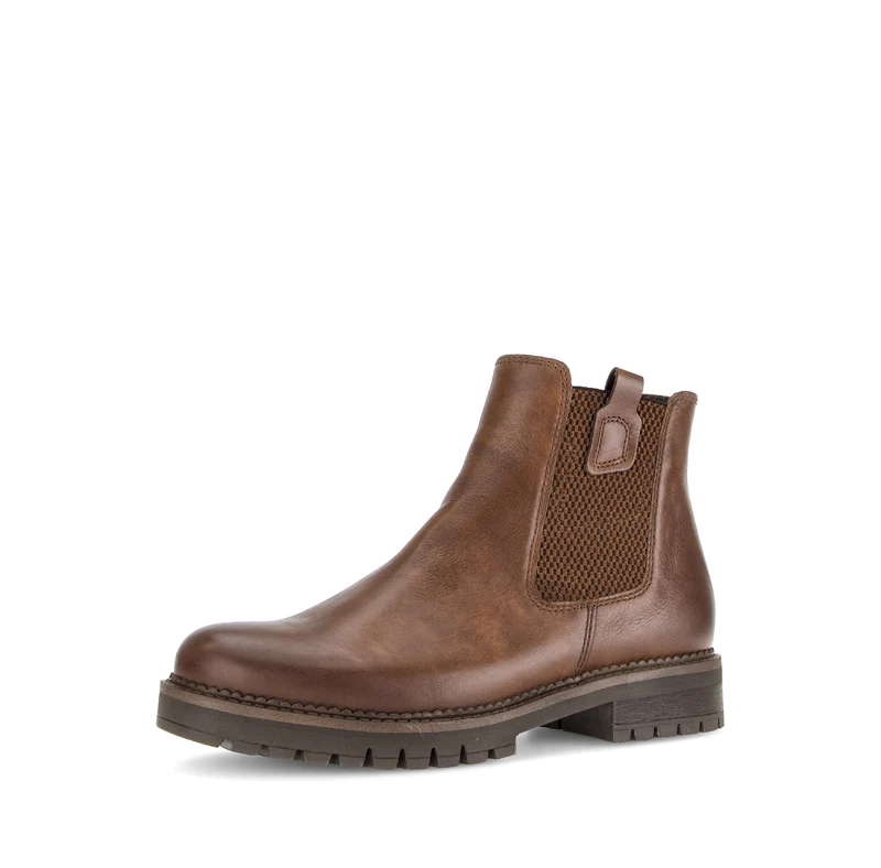 Bottines cognac en cuir lisse