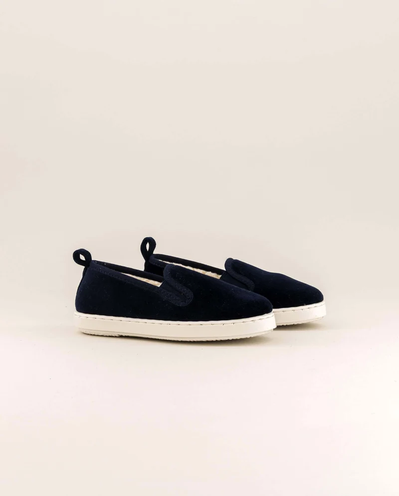 Chausson enfant Bruson, velours marine