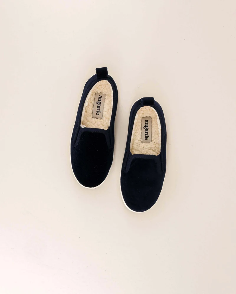 Chausson enfant Bruson, velours marine
