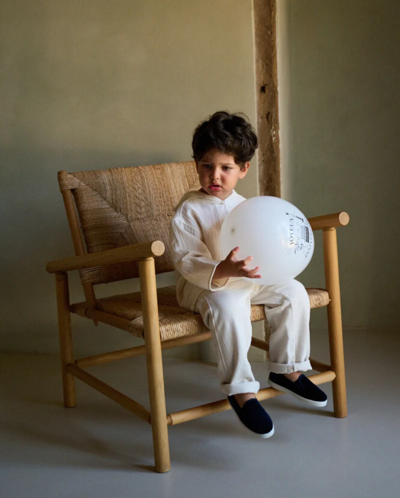 Chausson enfant Bruson, velours marine