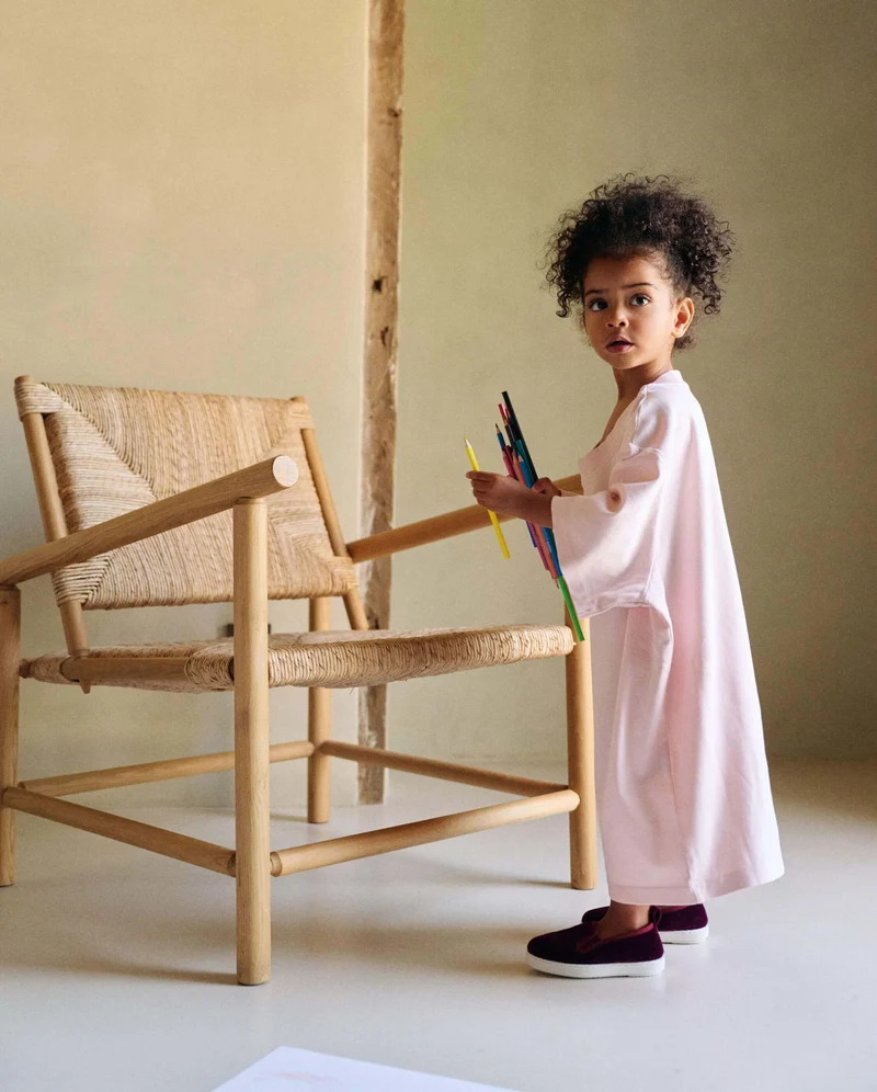 Chausson enfant Bruson, velours bordeaux